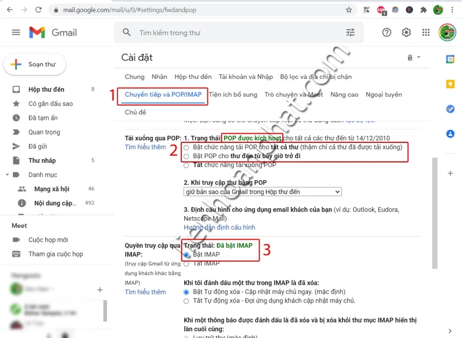 Cách thêm gmail vào outlook