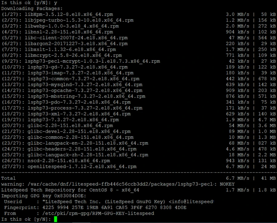cài đặt LSspeed trên centos 8 64 bit