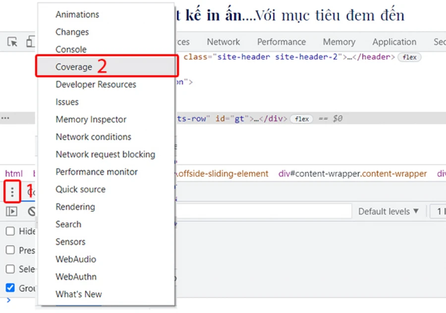 Coverage ở đâu
