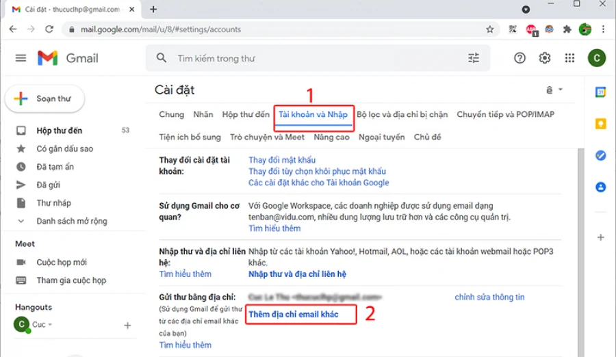 gủi và nhận mail bằng gmail