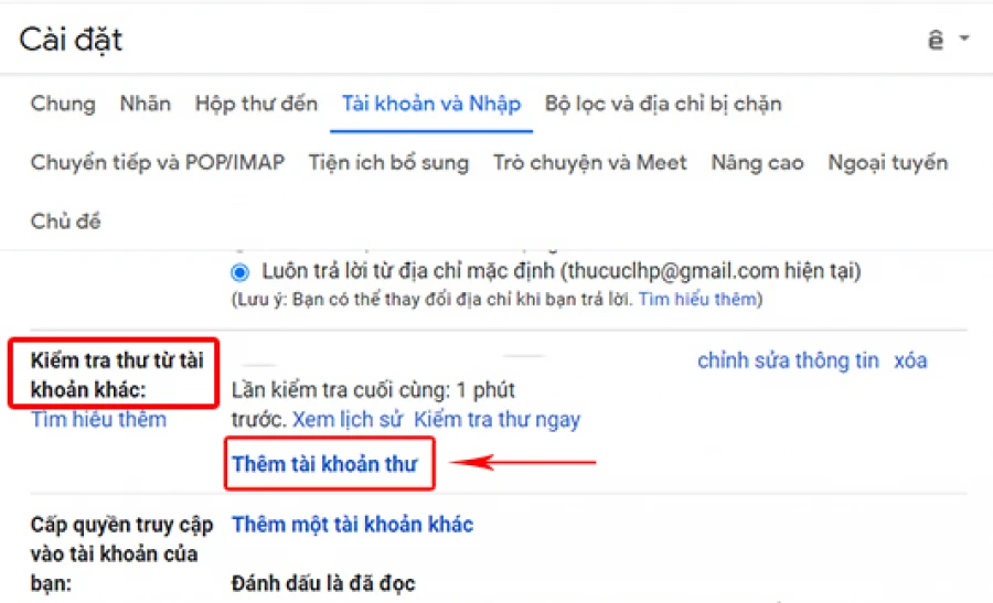 dùng gmail để gửi nhận mail không phải của gmail
