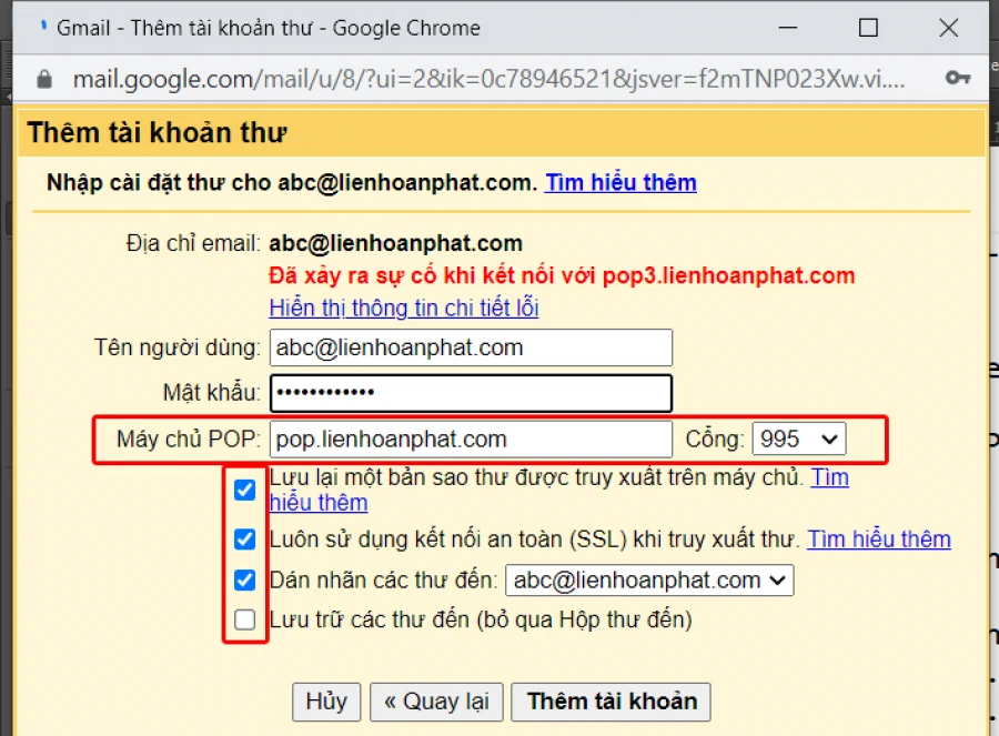 dùng mail outlook trên gmail