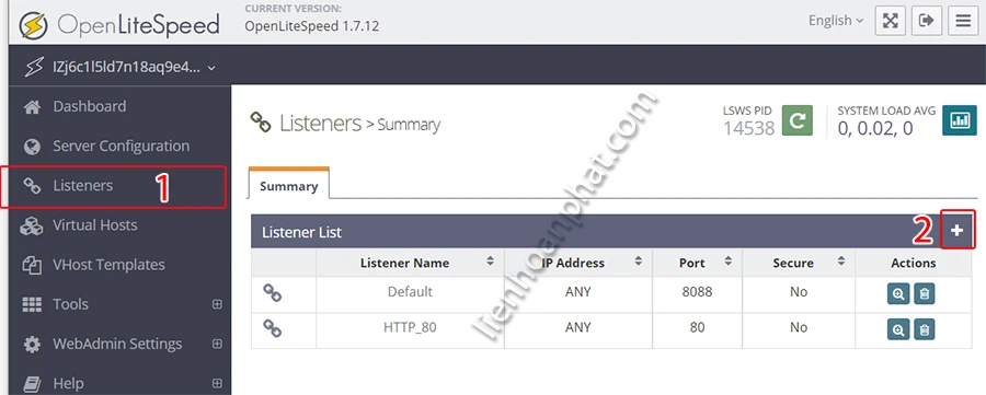thêm ssl cho domain trên openlitespeed