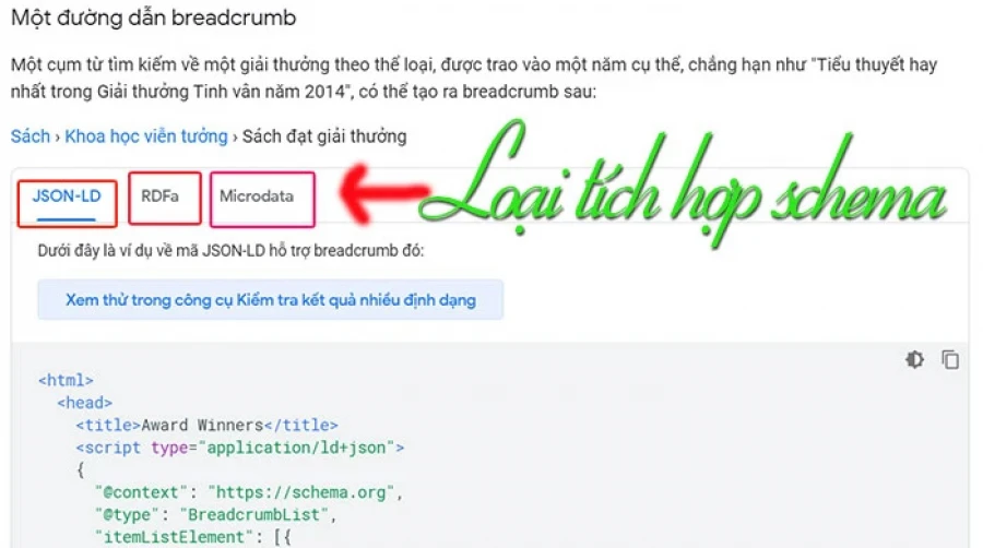 Các loại tích hợp schema