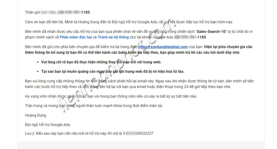 Lỗi né tránh hệ thống khi chạy quảng cáo google