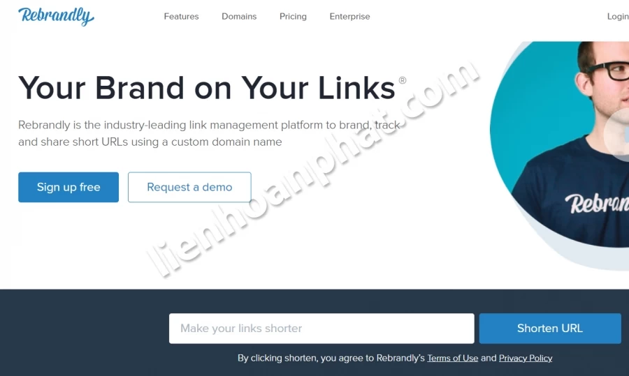 rút gọn liên kết rebrandly.com
