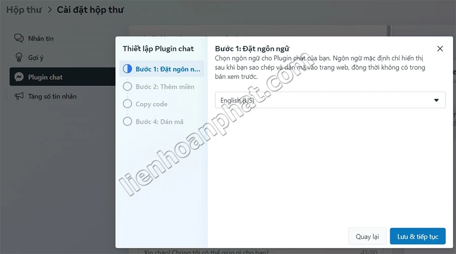 thêm chat facebook vào website