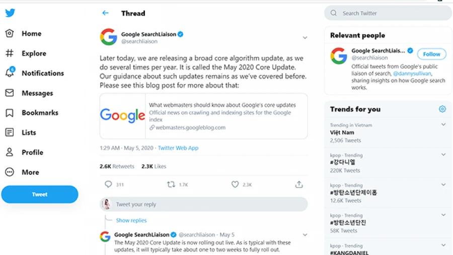 Cập nhật SEO google 2020